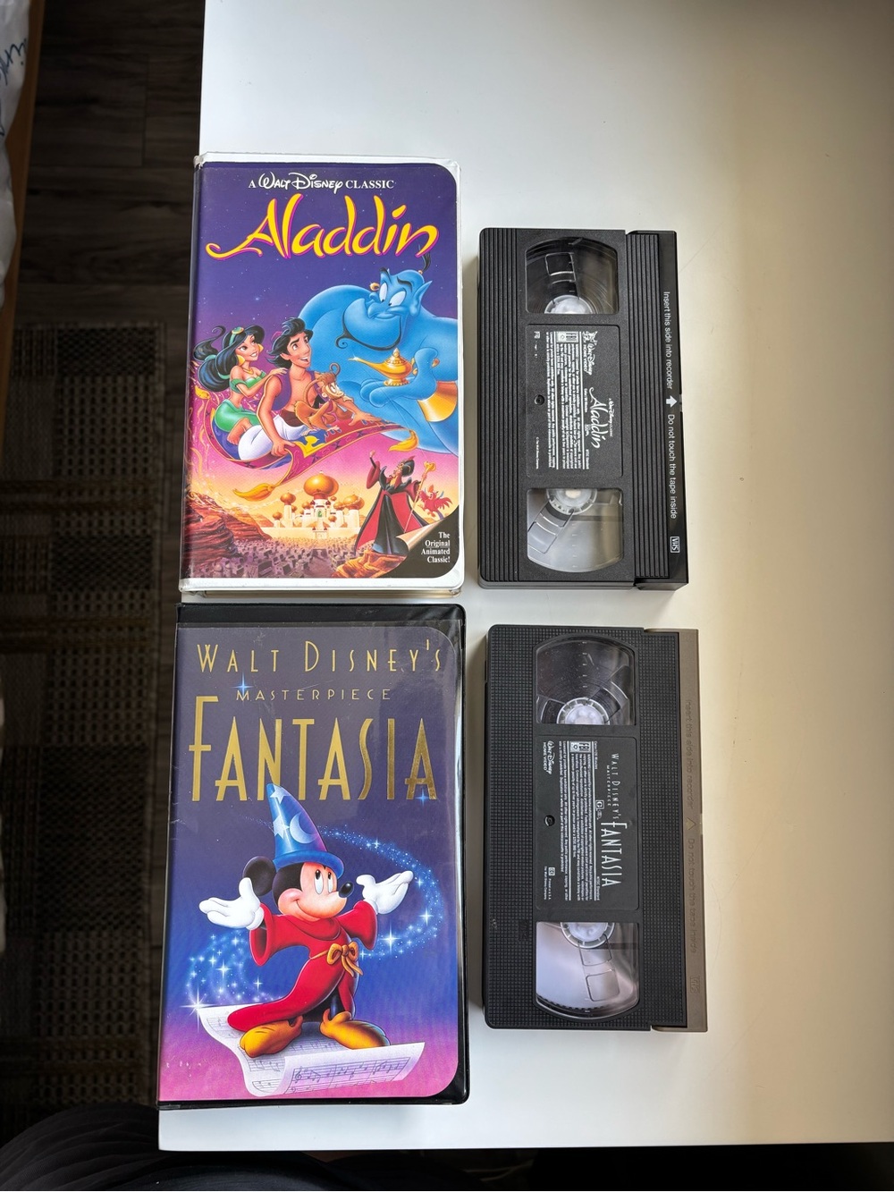 Walt Disney 1993 Aladdin and 1990 fantasia black diamond editions